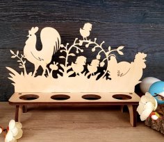 Laser Cut Wood Easter Egg Holder Easter Chicken Free Vector