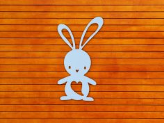 Laser Cut Bunny With Heart Cutout Free Vector