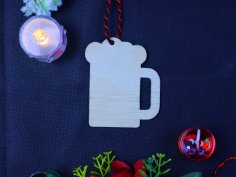 Laser Cut Beer Mug Ornament Wood Blank Free Vector