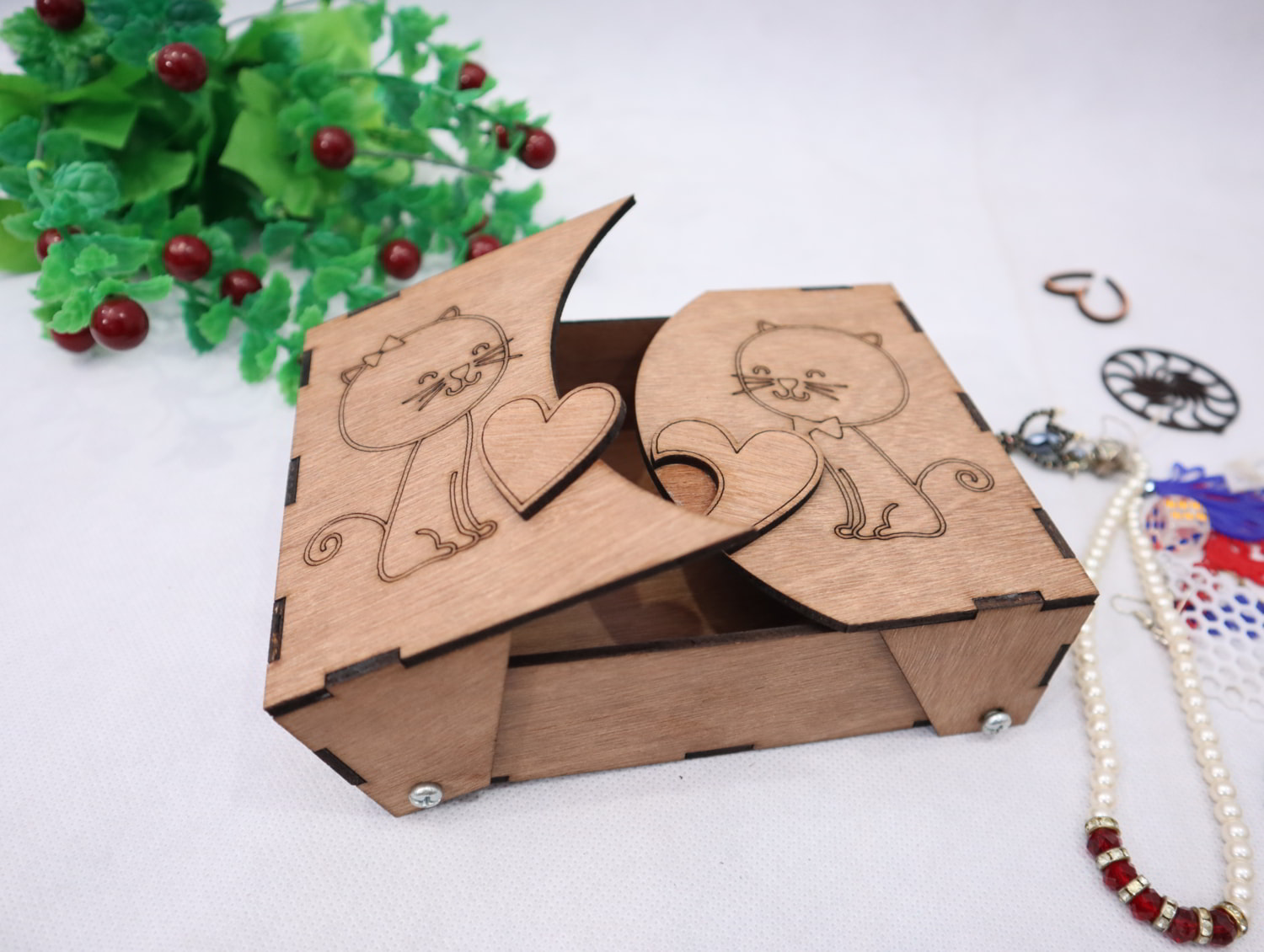 Laser Cut Wooden Gift Box 3mm Free Vector