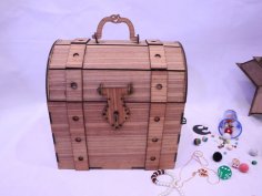 Laser Cut Wooden Treasure Chest 3mm Free Vector
