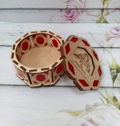 Decor Box with Lid Laser Cut Free Vector