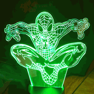 Laser Cut Spiderman 3D Illusion Lamp Free Vector