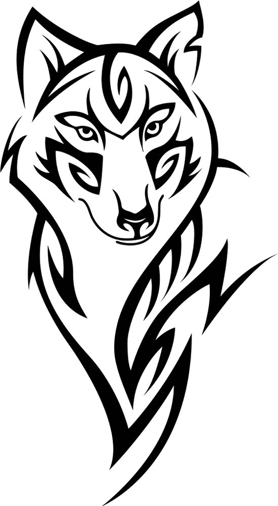 wolf head tattoo design vector free vector cdr download