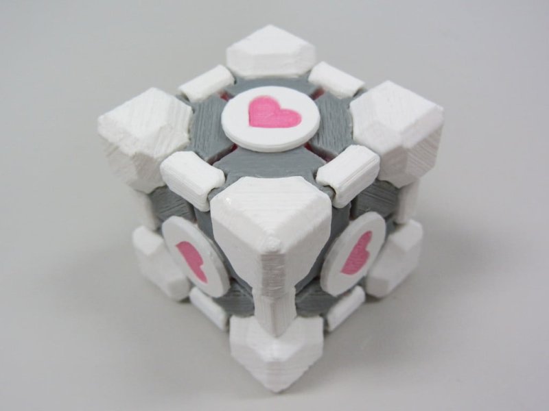 Companion Cube – Modular, Snap-together, Colorized 3D Printer Model ...