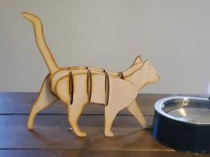 Laser Cut Cat 3D Puzzle DXF File