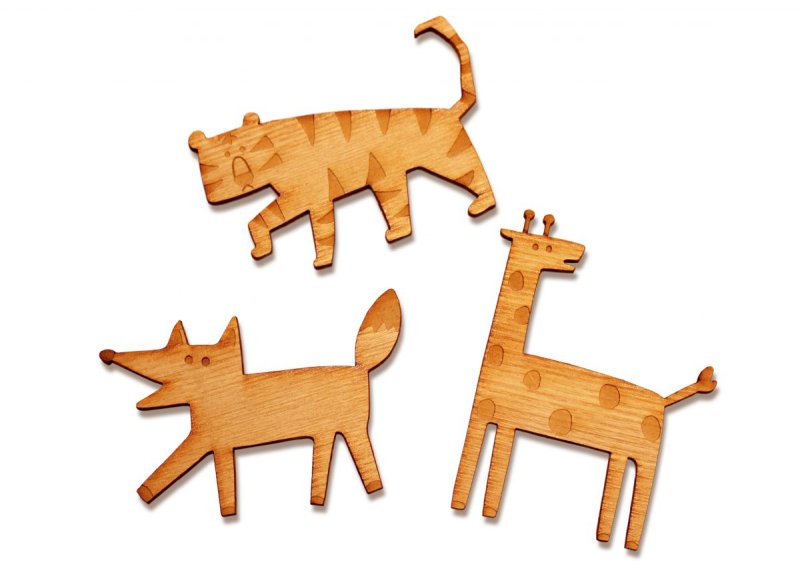 Laser Cut Wooden Animal Figurines Free Vector Download - 3axis.co - 3D model önizlemesi