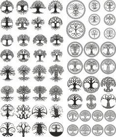 Celtic Trees Pack Free Vector