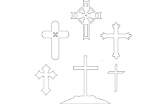 Christian Cross Collection dxf File