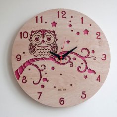 Modern Wall Clock OWL Free Vector