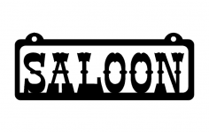 Western sign Saloon dxf File