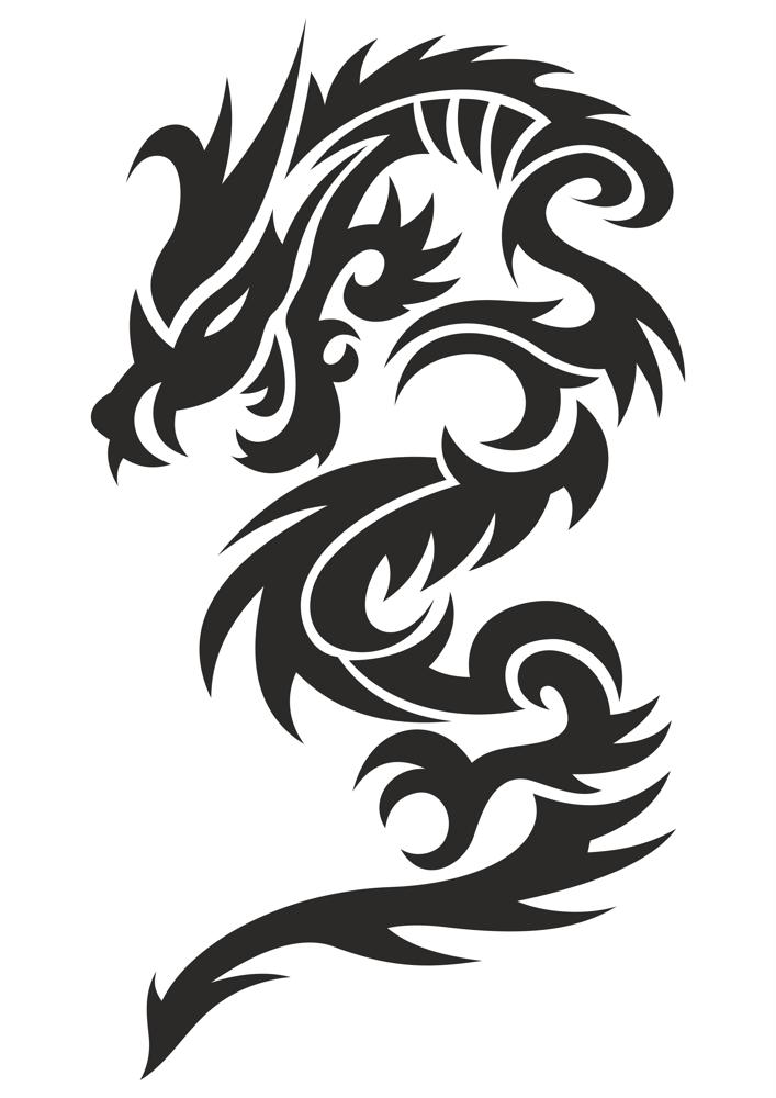 Tattoo Dragon Vector Illustration Free Vector cdr Download - 3axis.co