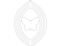 Wind spin Butterfly dxf File