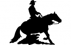 Rodeo Silhouette Cowboy dxf File