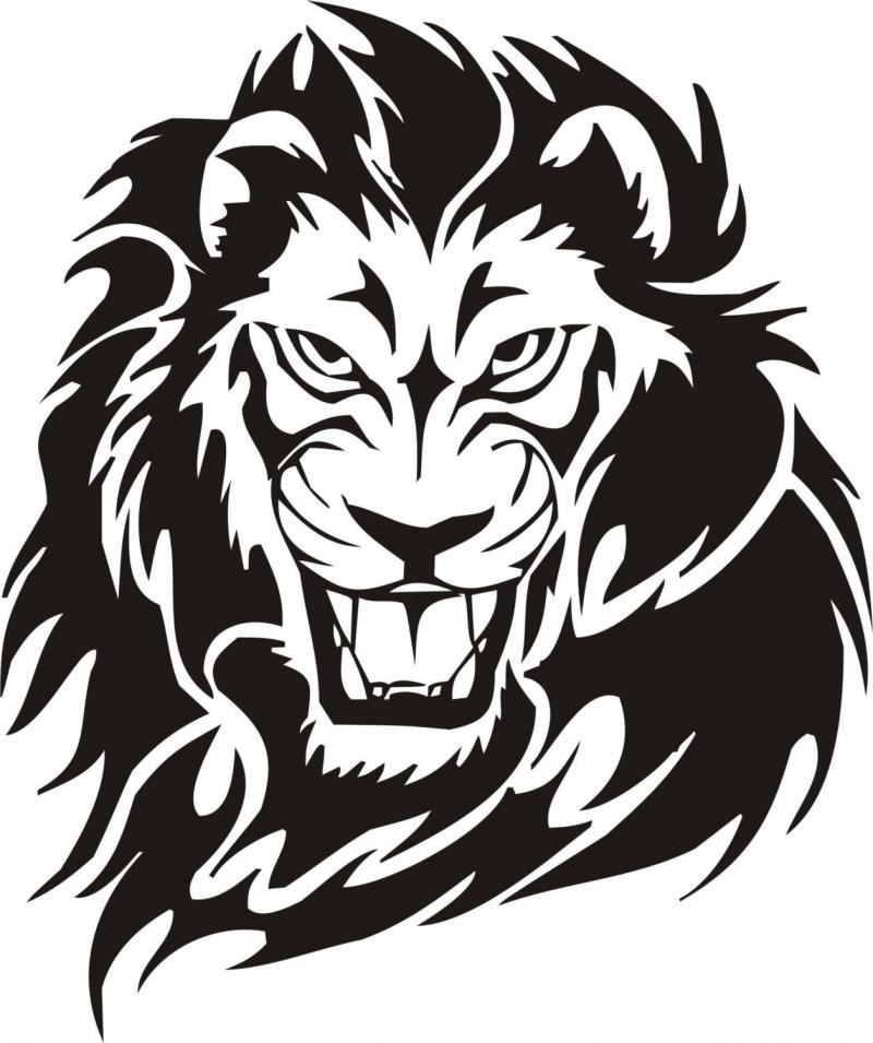 Tribal Lion Tattoo Design vector dxf File Free Download - 3axis.co