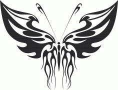 Tribal Butterfly Vector Art 32 DXF File