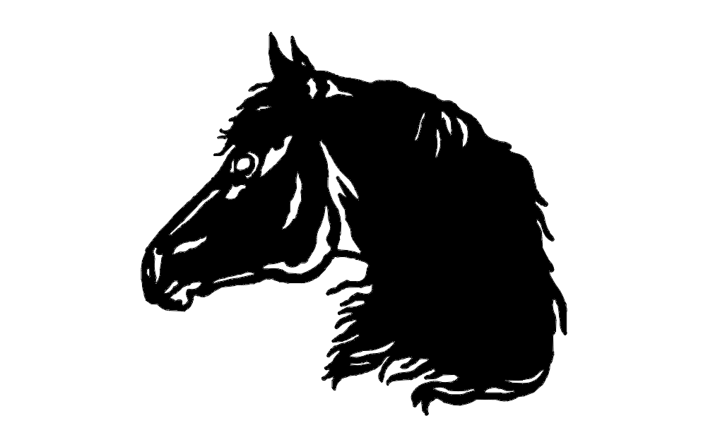 Horse Head dxf File Free Download - 3axis.co