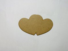 Laser Cut Double Heart Wood Cutout Shape Blank Free Vector