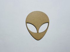 Laser Cut Alien Head Shape Unfinished Wood Cutout Free Vector