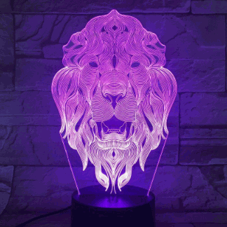 Laser Cut Acrylic 3D Lion Animal Night Light Free Vector