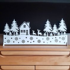 Laser Cut New Year Panel for Window Free Vector