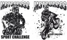 Motocross Prints Free Vector