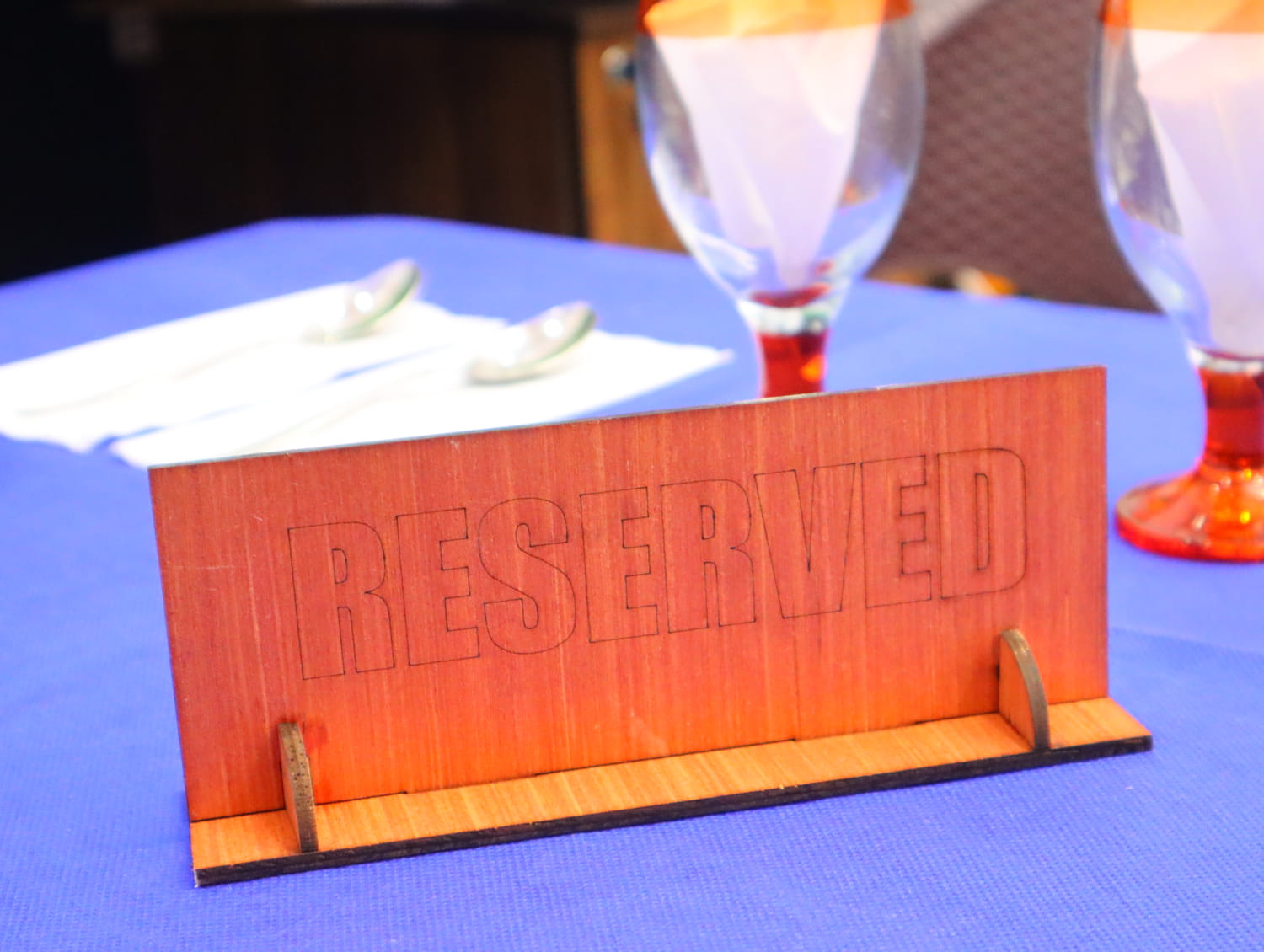 Laser Cut Wooden Reserved Sign Free Vector
