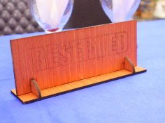 Laser Cut Wooden Reserved Sign Free Vector