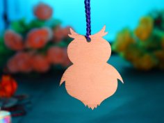 Laser Cut Unfinished Wood Owl Shaped Craft Tree Ornament Free Vector