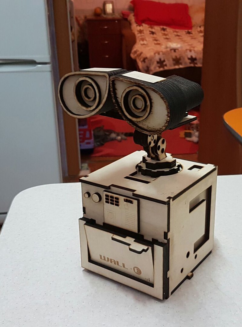 Laser Cut Wall E 3D Puzzle Free Vector