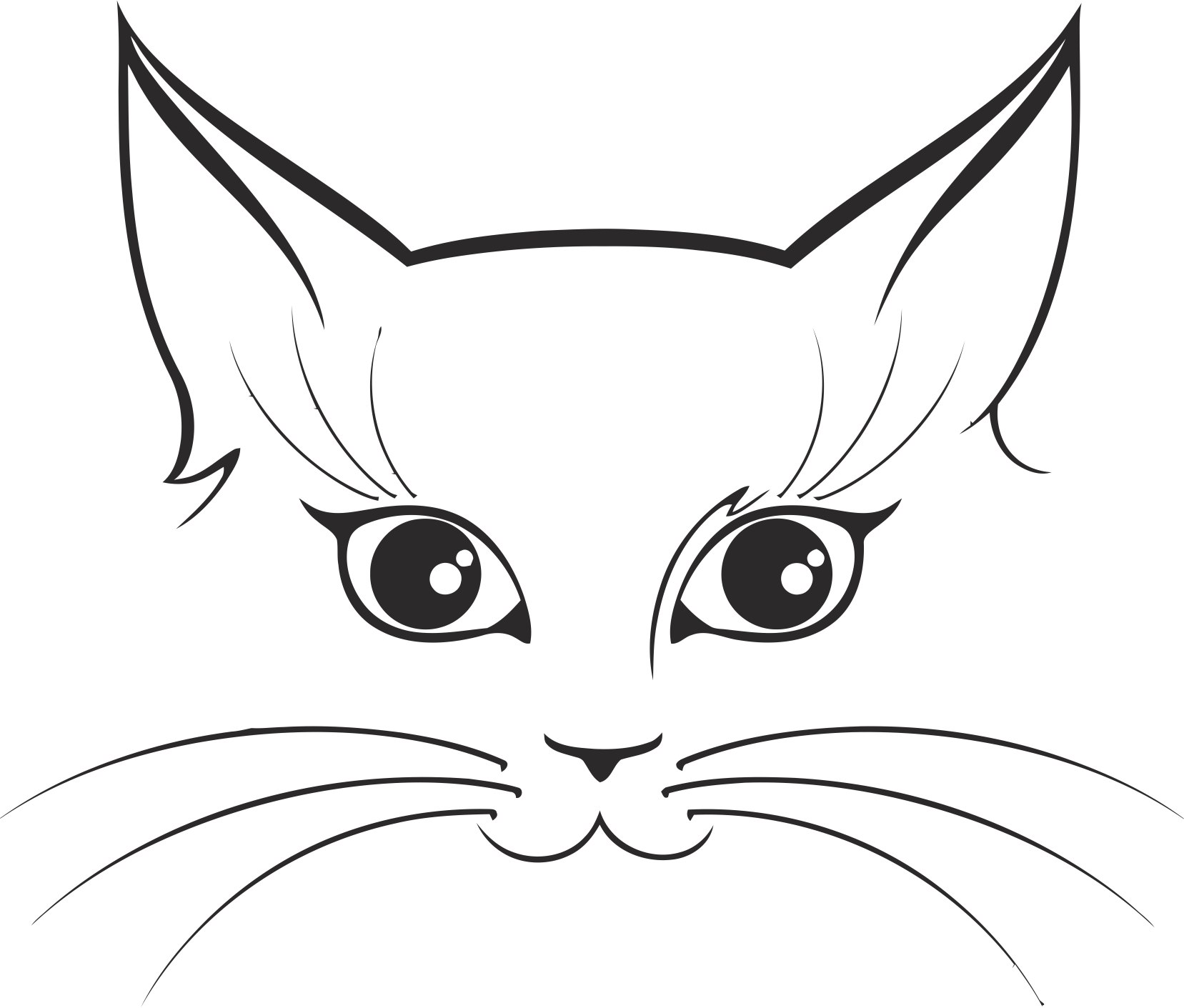 Black White Cat Face Vector & Photo (Free Trial)