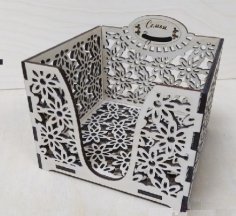 Napkin Holder Square Box Laser Cutting Template Free Vector