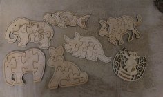 Laser Cut Animals Jigsaw Puzzle Toys Free Vector