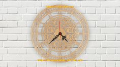 Laser Cut Decor Wall Clock Template Free Vector