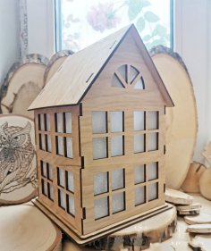 Laser Cut Small Wooden House 4mm Free Vector