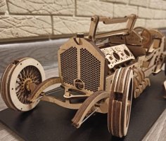 Laser Cut Wooden Car Model Free Vector
