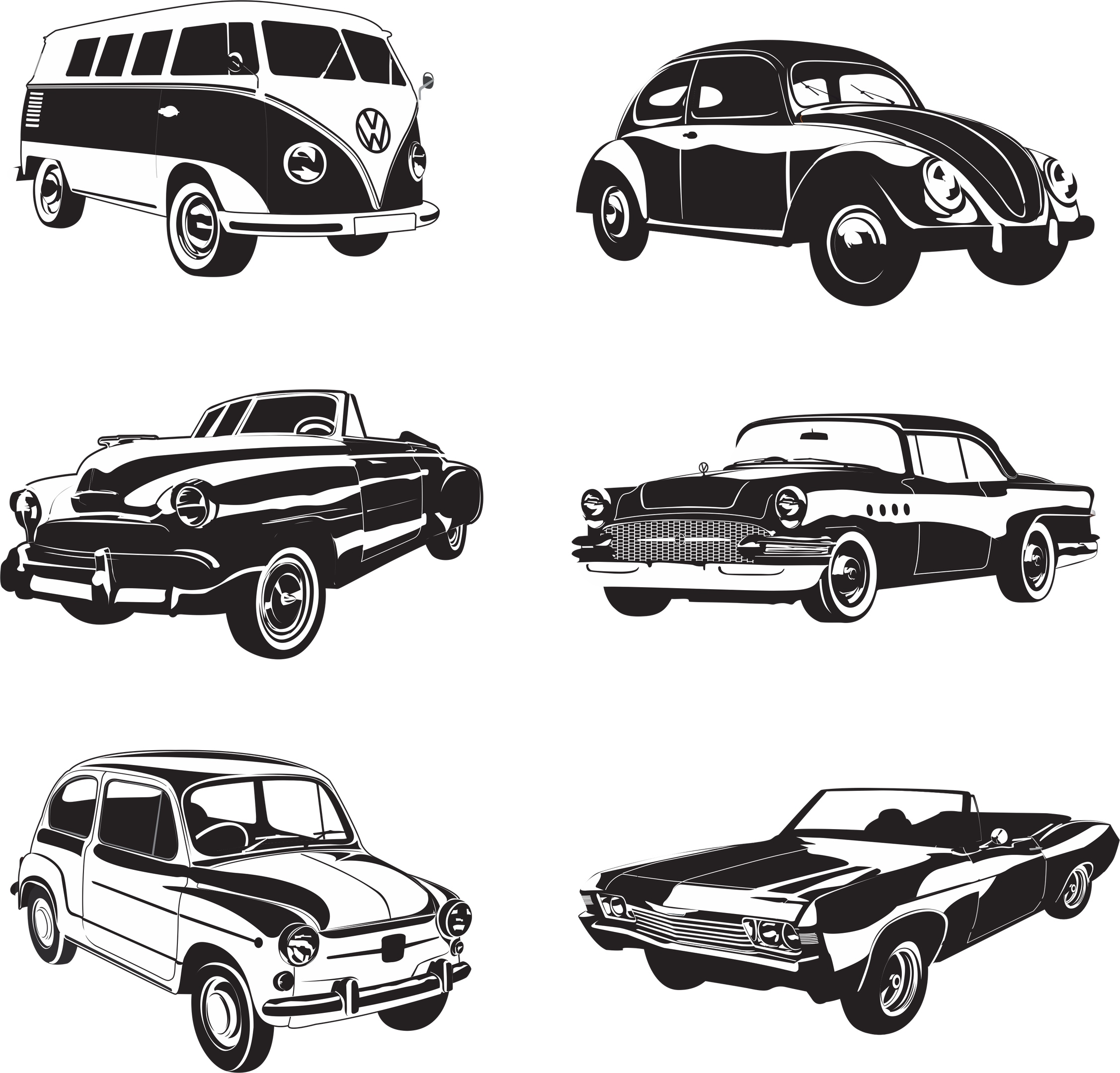 Retro Cars Vector Pack Free Vector cdr Download - 3axis.co