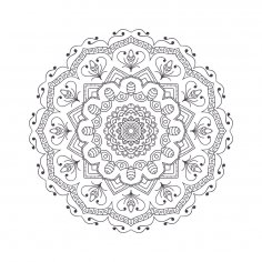 Mandala For Coloring 3 Free Vector