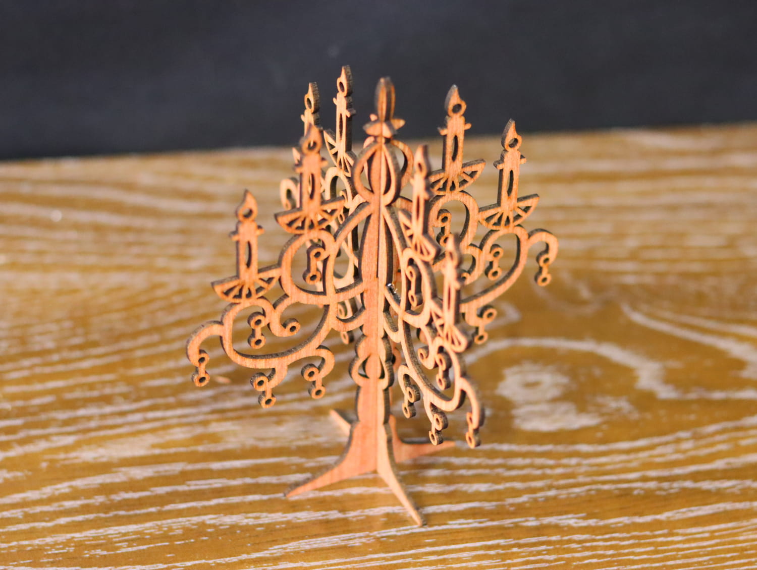 Laser Cut Tree Candle Stand Decor Free Vector