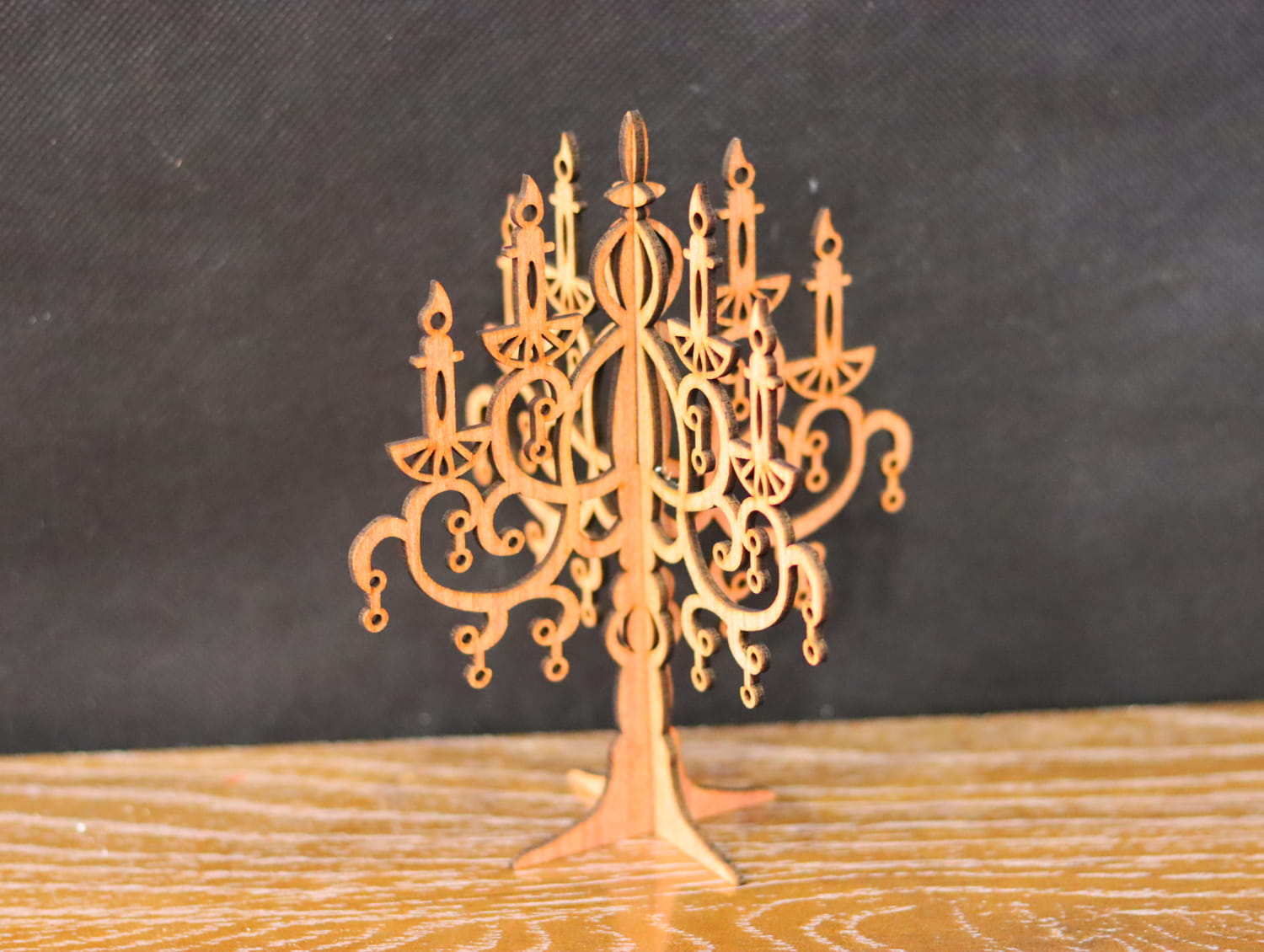 Laser Cut Tree Candle Stand Decor Free Vector