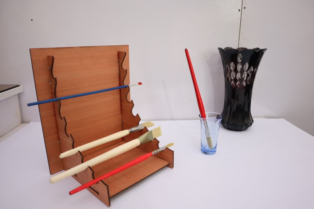 Laser Cut Paint Brush Holder Organizer 3mm DXF File Free Download