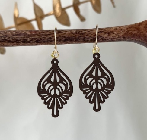 Laser Cut Fashion Teardown Lightweight Earrings Free Vector cdr Download - 3axis.co - 3D model önizlemesi