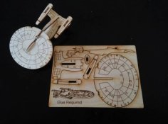 Laser Cut USS Enterprise Ornament Card Free Vector