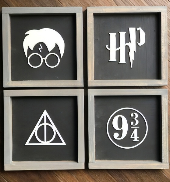 Laser Cut Harry Potter Wall Art Free Vector cdr Download - 3axis.co - 3D model önizlemesi