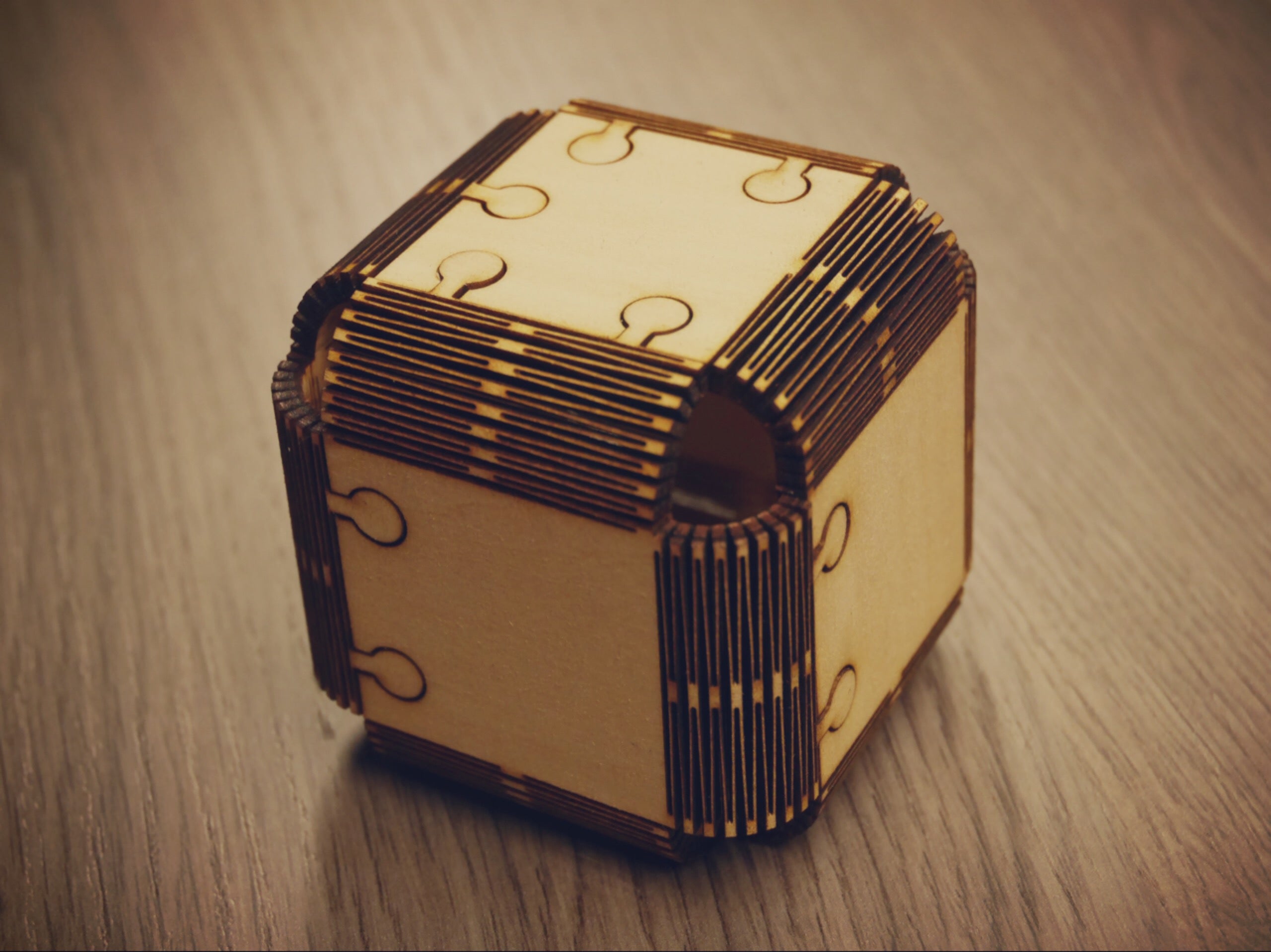 Laser Cut Cube 3mm Birch Plywood DXF File