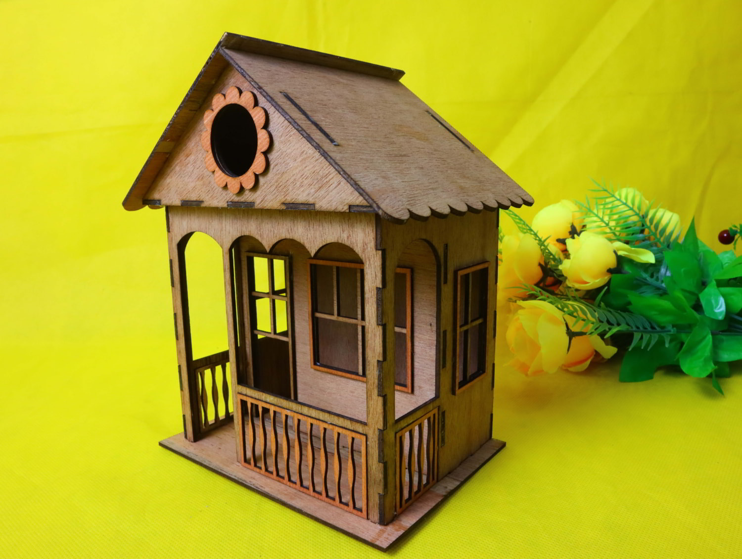 Laser Cut Wooden Birdhouse 3mm Free Vector