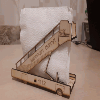 Laser Cut Boarding Stairs Napkin Holder 3mm DXF File