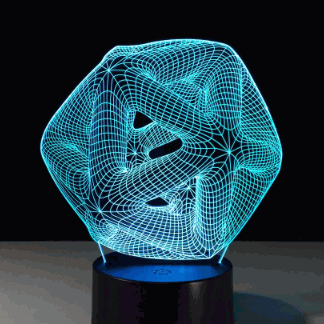 Laser Cut 3D Abstract Shape Night Light Illusion Lamp Free Vector
