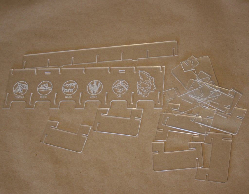 Laser Cut Catan Card Holder Catan Organizer 1/8″ Acrylic Free Vector