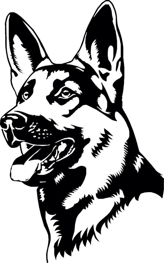 German Shepherd Coloring Page vector dxf File Free Download - 3axis.co